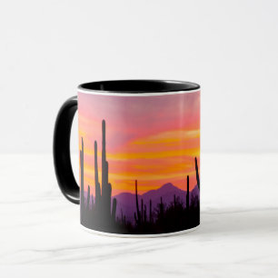 Caneca Floresta de Saguaro Cactus aos domingos