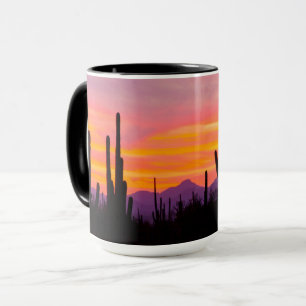 Caneca Floresta de Saguaro Cactus aos domingos