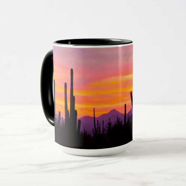 Caneca Floresta de Saguaro Cactus aos domingos (Frente Esquerda)