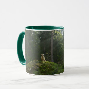 Caneca Floresta do pinho do cão do golden retriever