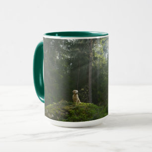 Caneca Floresta do pinho do cão do golden retriever
