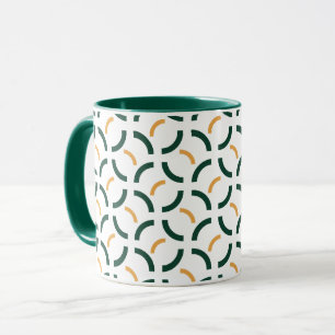 Caneca Floresta Minimalista Geométrica Verde e Arcos Most
