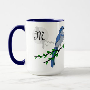 Caneca Florida Scrub Jay Monogram