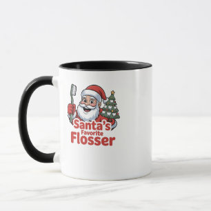 Caneca Flosser Favorito do Papai Noel Natal Odontologia D