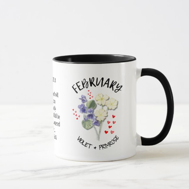 Caneca Flower Mês Personalizado FEVEREIRO (Direita)