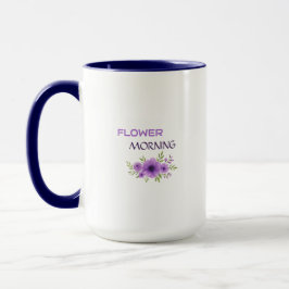 Caneca Flower Morning — Elegant Purple Floral Mug Design