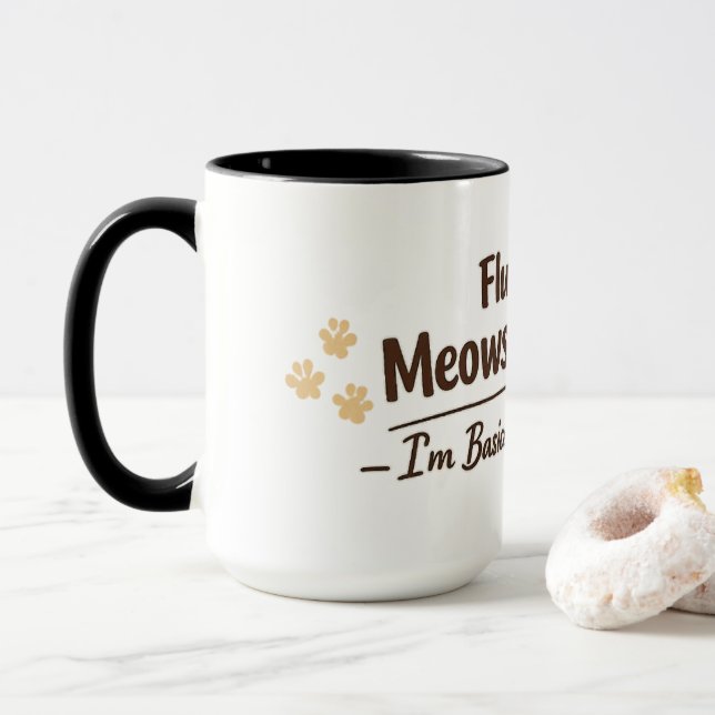 Caneca Fluente em Meows & Purrs Presente Divertido para A (Com Donut)