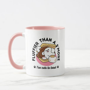Caneca Fluffier Tha S’more - Cute Dog and Dessert Pun