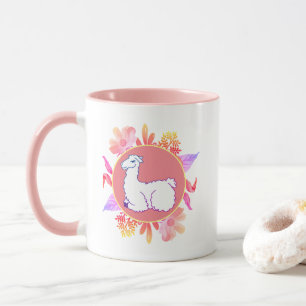 Caneca Fluffy Sleeping Lama e Folhagem Colorada
