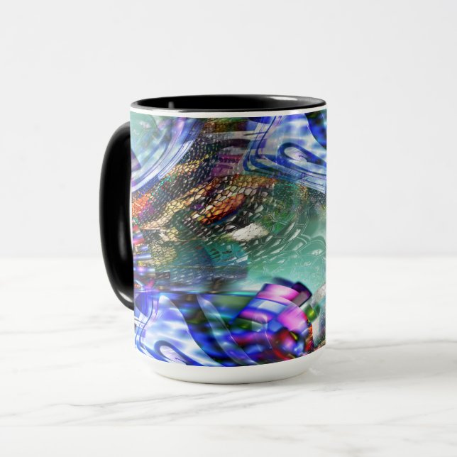 Caneca Flutuação colorida da imagem virtual sobre a nave  (Frente Esquerda)