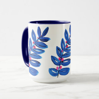 Caneca Fluxo Azul de Cores Aquáticas Boho Moderno Simples