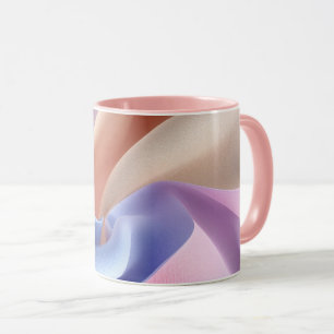 Caneca Fluxo de Tecido Pastel Abstrato com Curvas Suaves