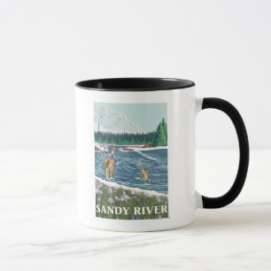 Caneca Fly Fish man - Sandy River, Oregon