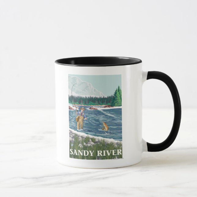 Caneca Fly Fish man - Sandy River, Oregon (Direita)