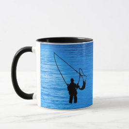 Caneca Fly Fishing - fisherman in stream Personalize