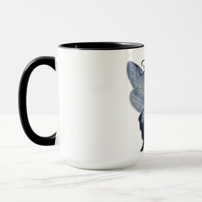 Caneca Fly Free – Blue Butterfly Art Design (Esquerda)