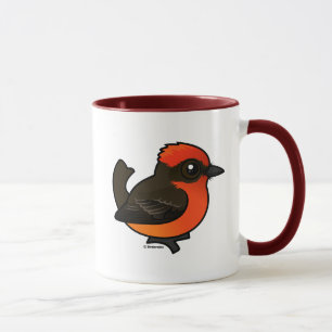 Caneca Flycatcher de Vermilion Cujo Canto