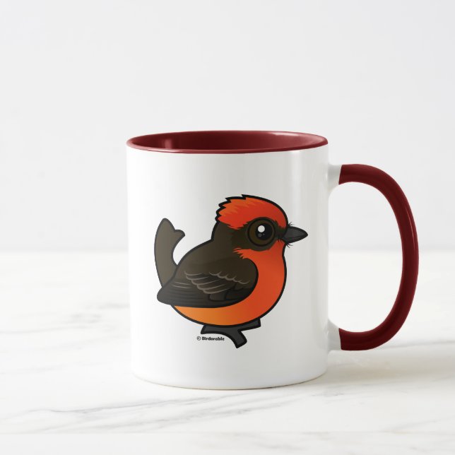 Caneca Flycatcher de Vermilion Cujo Canto (Direita)