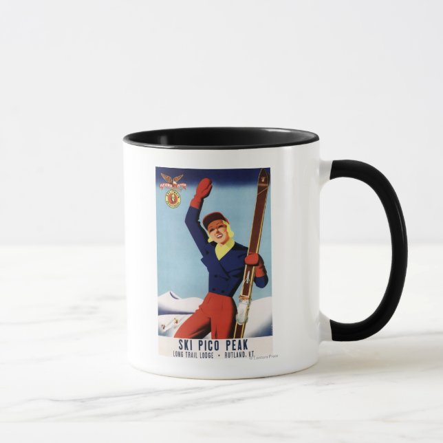 Caneca Flyer Flexível Pin-Up Skiing Girl (Direita)