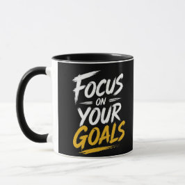 Caneca Foco nos Seus Objetivos Tipografia Motivacional