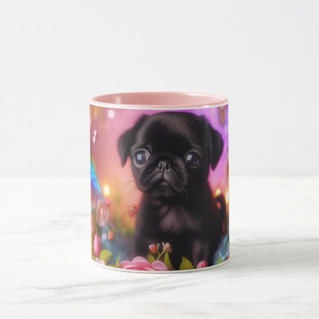 Caneca Fofa de Pug • Xícara de Café Amor de Cachor (Centro)