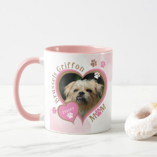 Caneca Fofa Foto e Nome da Mãe do Cão Griffon de Bruxelas