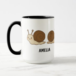 Caneca Fofa Personalizada com Caracol Desenhado à