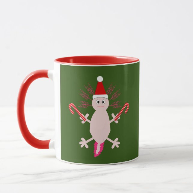 Caneca Fofo de Natal Axolotl (Esquerda)