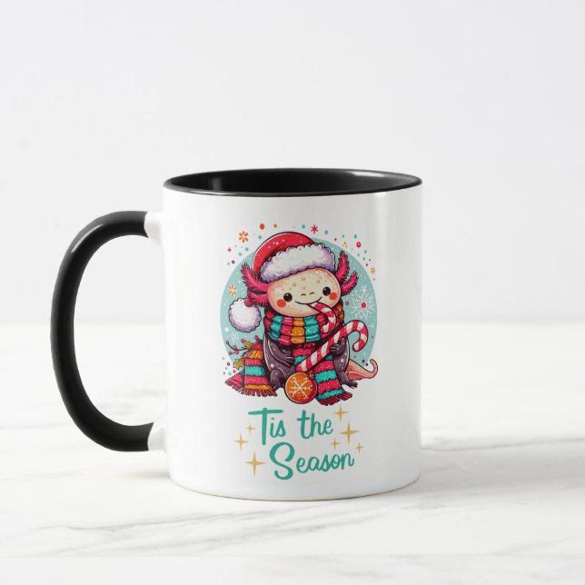 Caneca Fofo de Natal Axolotl (Esquerda)