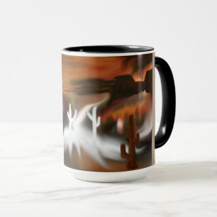 Caneca Fogo Sudoeste e Arte Abstrato de Gelo