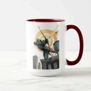 Caneca Fogos verdes da seta da seta   do telhado