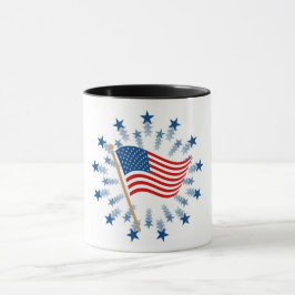 Caneca Fogueira Explosão de Estrelas da Bandeira American