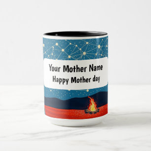 Caneca Fogueira Indígena Noturna Constellação Estrelada