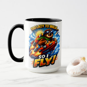 Caneca Foguete de Preguiça Engraçado, Muito Preguiçoso pa