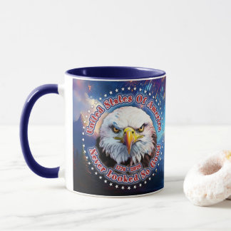 Caneca Foguetes Águia Marrom dos Estados Unidos da Améric