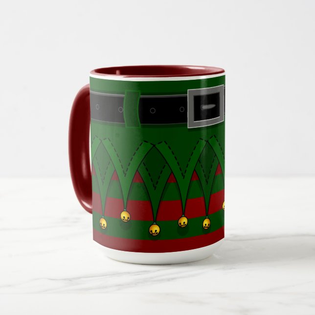 Caneca Foguetes de Natal Feriados Foguetes de Elf (Frente Esquerda)