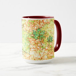 Caneca Folha de abstrato acer no chão arranhado, em bege
