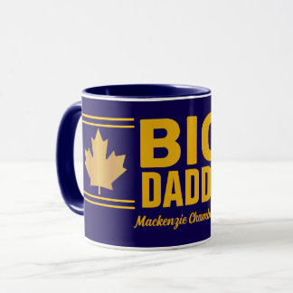 Caneca Folha de Bordo de Ouro Falso Big Daddy em Azul Mar