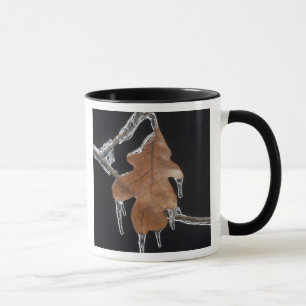 Caneca Folha de Carvalho com Pingentes de Gelo Após Tempe