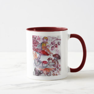 Caneca FOLHA MÁGICA DE MUSHROOMS Fantasia Branca Vermelha