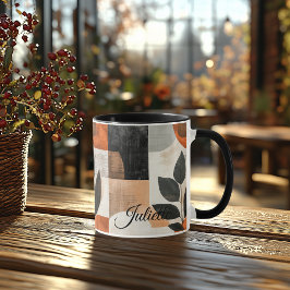 Caneca Folha Minimalista - Rústica Terrosa Persona