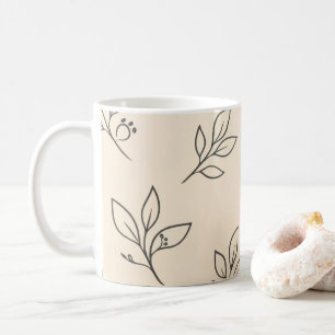 Caneca Folha Neutra   Caneca de Café Bege