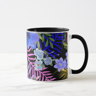 Caneca Folhagem Botânica Fern Retro Floral Colorida