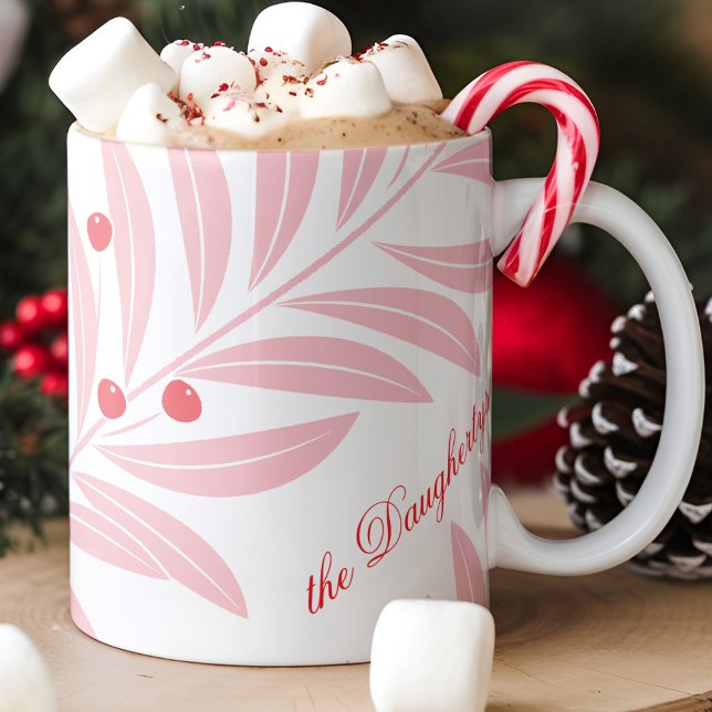 Caneca Folhagem de Feriado Brilhante (personalized holiday themed mug)
