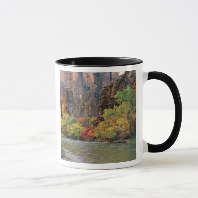 Caneca Folhagem de outono ao longo do rio Virgin perto do (Direita)