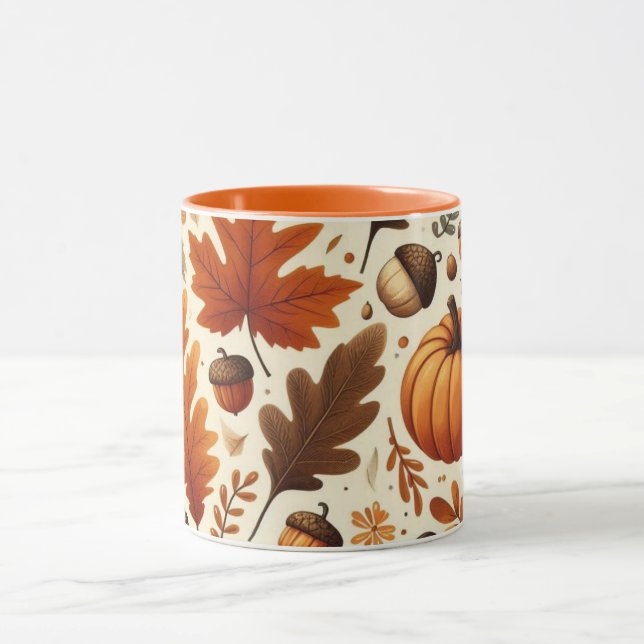 Caneca Folhas/abóboras/boletas clássicas do outono (Centro)