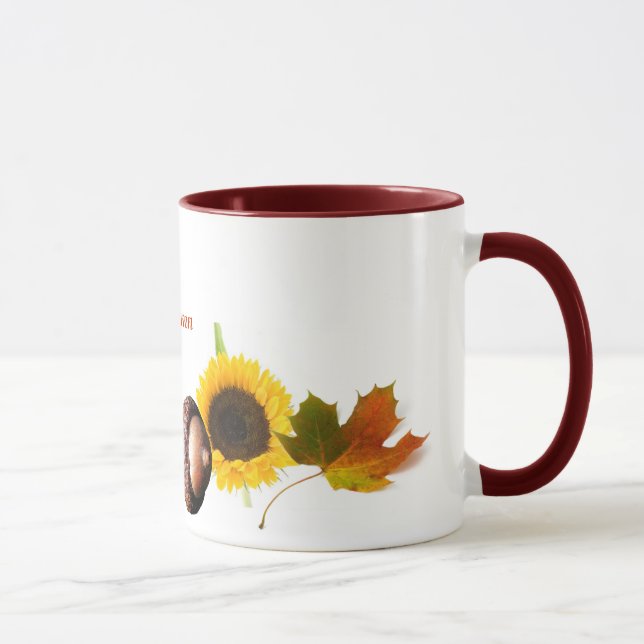 Caneca Folhas, bolotas, e girassóis (Direita)