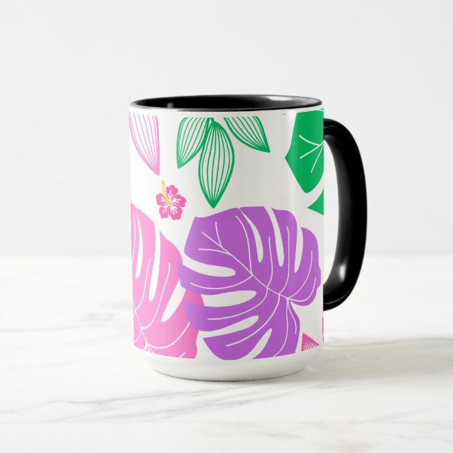 Caneca Folhas Coloridas Bela Natureza (Frente Esquerda)