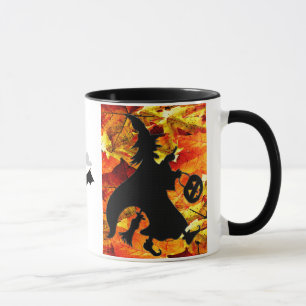 Caneca Folhas da bruxa e da queda do Dia das Bruxas