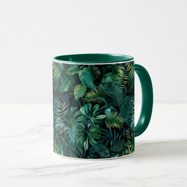 Caneca Folhas da Floresta Tropical (Frente Esquerda)